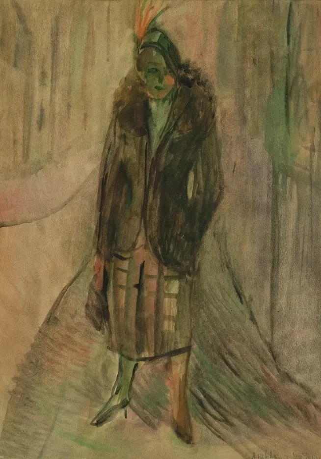 Александра Кольцова-Бычкова, «Автопортрет на улице Парижа», 1931.jpg