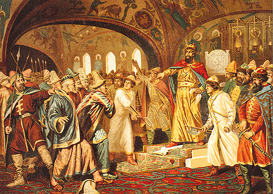 Иван III демонстративно разрывает грамоту хана Ахмата..jpeg