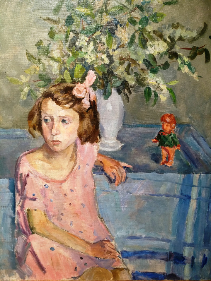 А.А. Осмеркин (1892-1953). Портрет дочери (Лидия Осмеркина). 1947 г. Холст, масло. 88 х 68 см. Екатеринбургский музей изобразительных искусств.