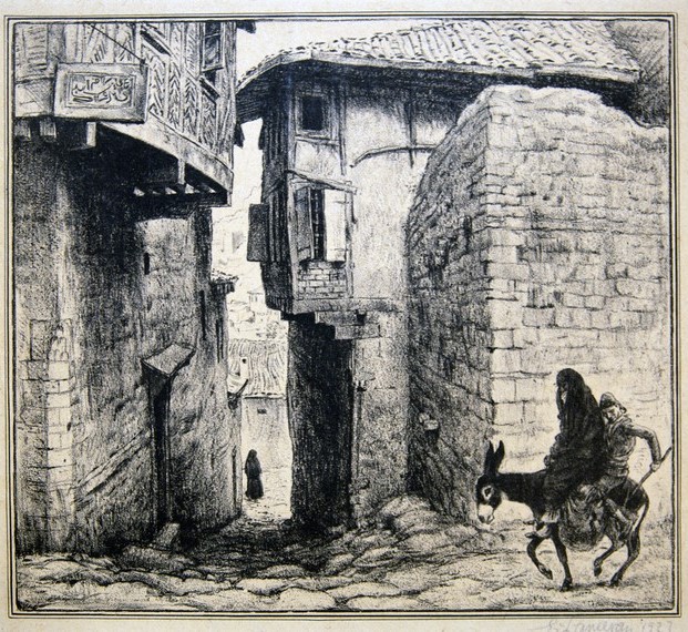 Е.Е.Лансере. Ангора. Женщина на ослике. Грузия. 1923. Дагестанский музей изобразительных искусств им. П.С.Гамзатовой.jpg