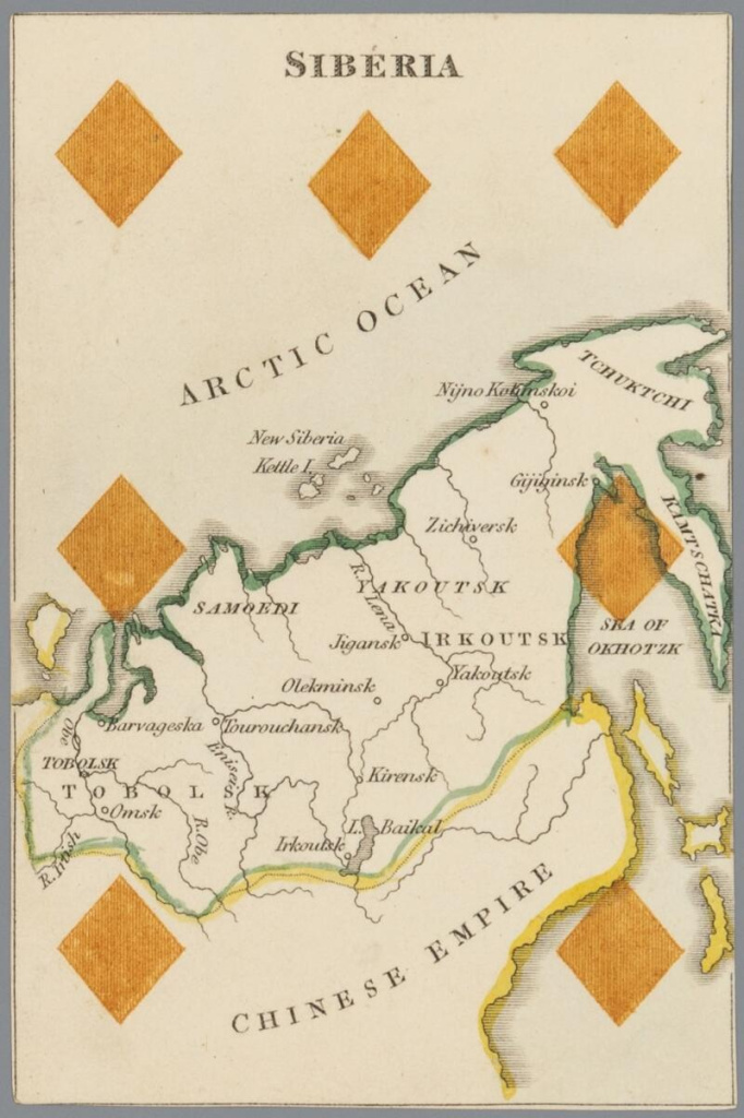 Семерка бубен «Сибирь». 1784-1794. Из коллекции музея-заповедника "Петергоф"